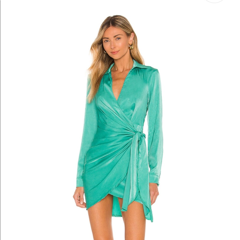 Sophie Draped Mini Dress - superdown xs teal